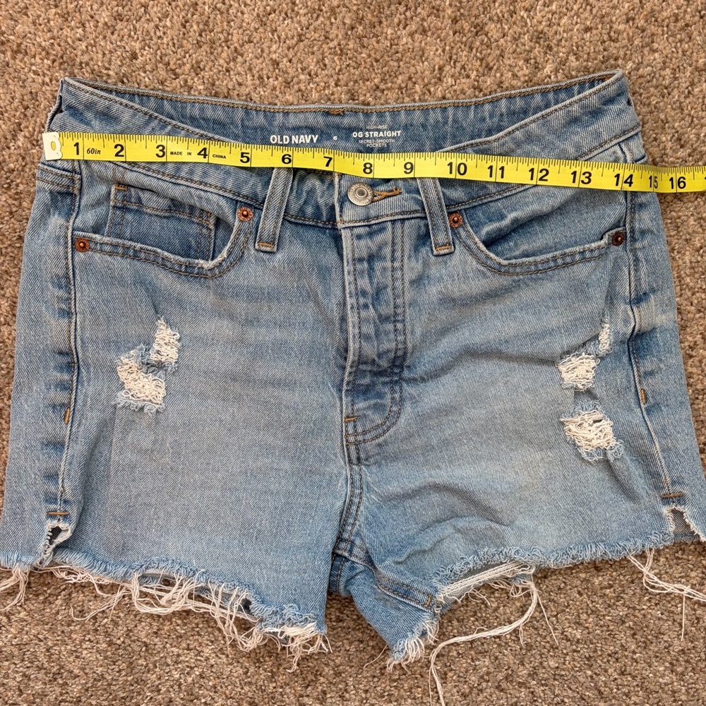 Old Navy Light Blue Distressed Jean Shorts - Picture 6 of 6